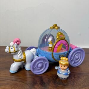 Fisher Price Little People Disney Princess Cinderella Coach Carriage Horse Works